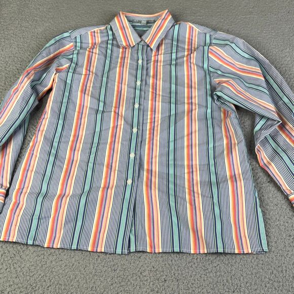Lot of 2 Foxcroft Blouse Womens 6P Pink Blue Purple Striped Wrinkle Free Shirt - Picture 10 of 16